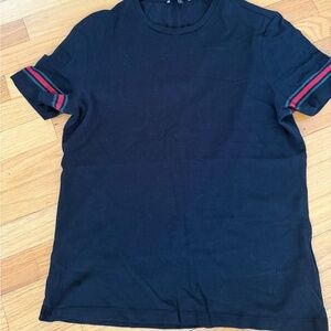 Gucci Black Tee with Red and Green Accents,size medium